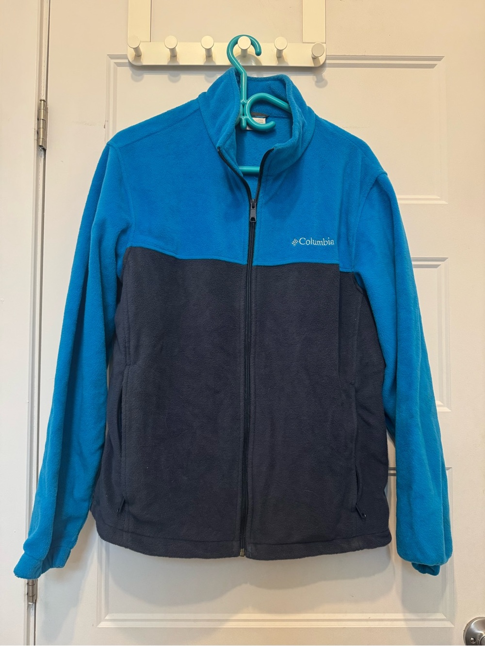 Columbia Colorblock Full-Zip Fleece Jacket - Blue & Navy Blue